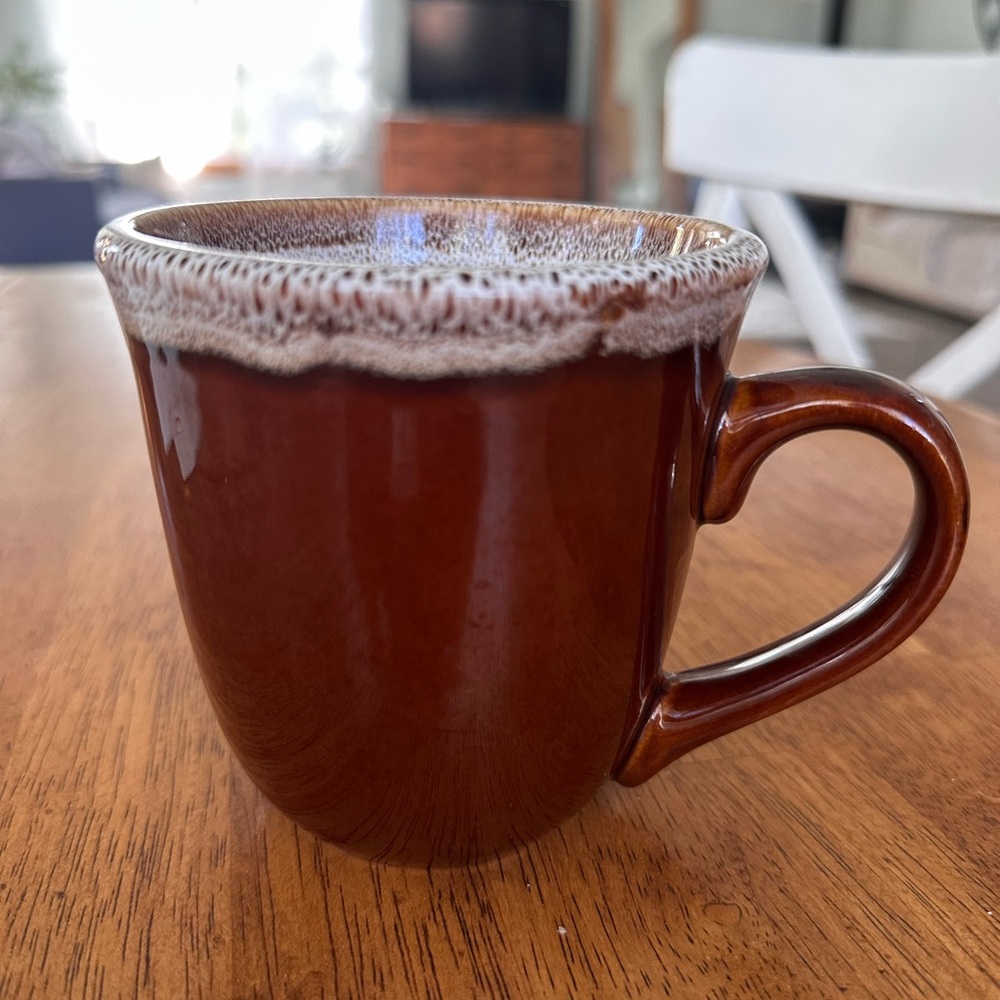 Vintage Brown Lava Drip 4" Ceramic Glazed Mug by Today’s Home